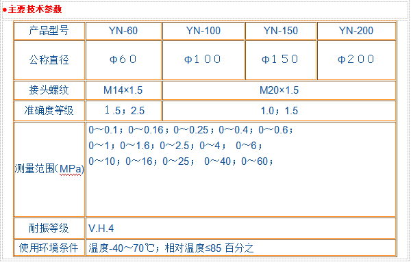 YN系列耐振壓力表